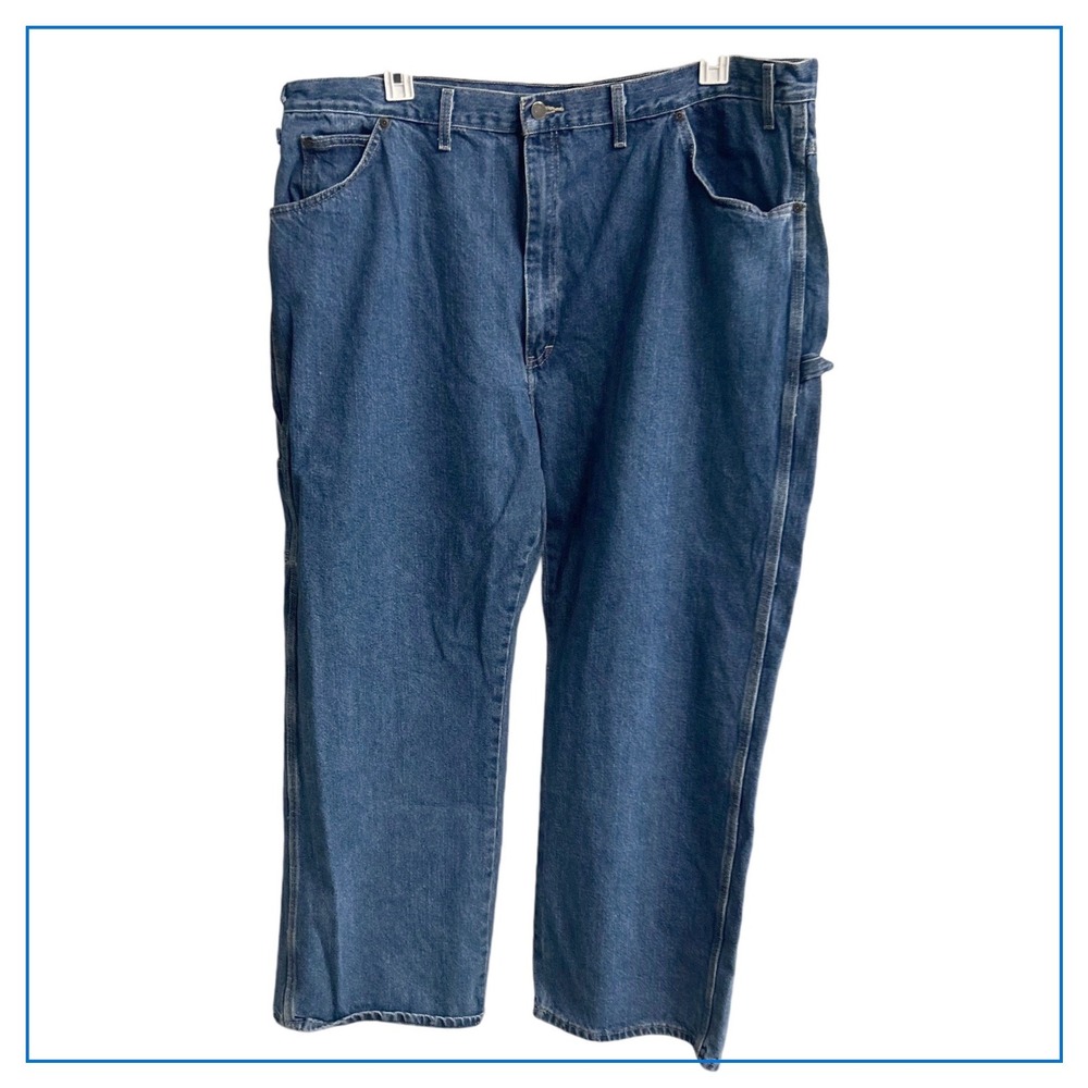 Dickies Mens Blue Carpenter Jeans DU310SNB Relaxed Fit Straight Leg 48x30 Denim